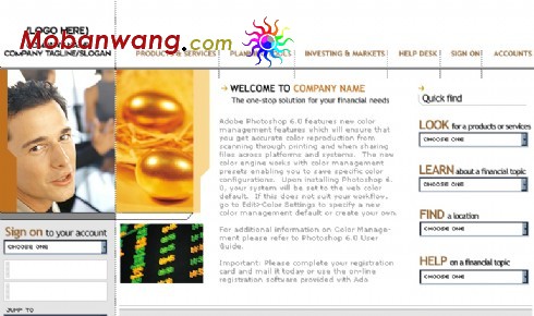 金融信息查询网页模板