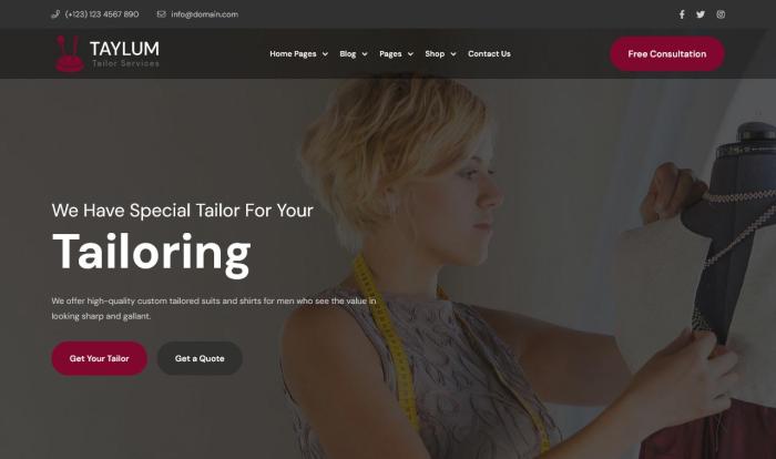 高级时装定制服务网站模板