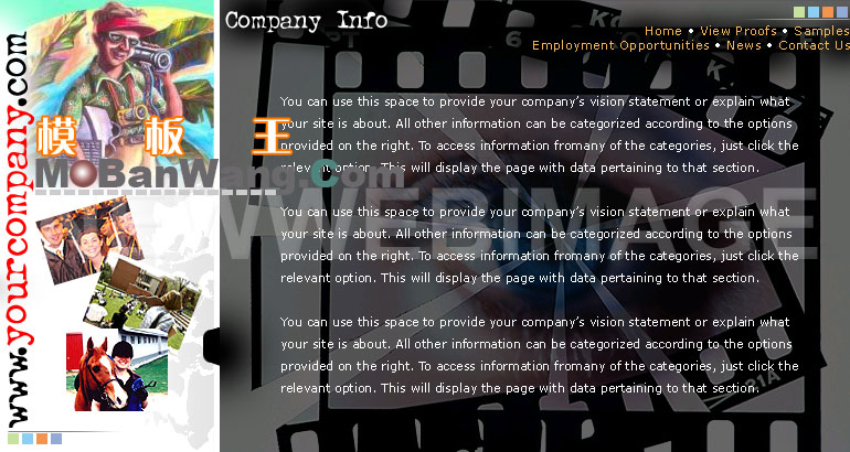 相机销售公司版面_欧美网页模板