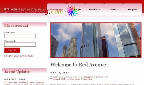 红色企业日志网页模板